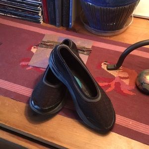 Black slip on flats